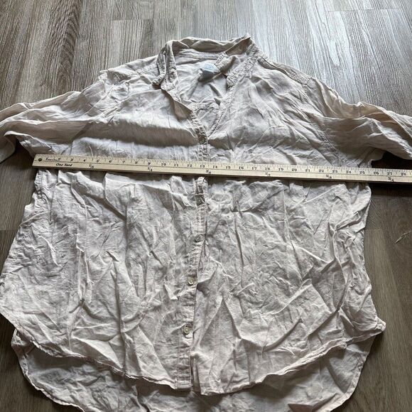 Sigrid Olsen Shirt Womens Medium Linen Button-Up Long-Sleeve Casual Size 3XL - Picture 3 of 6